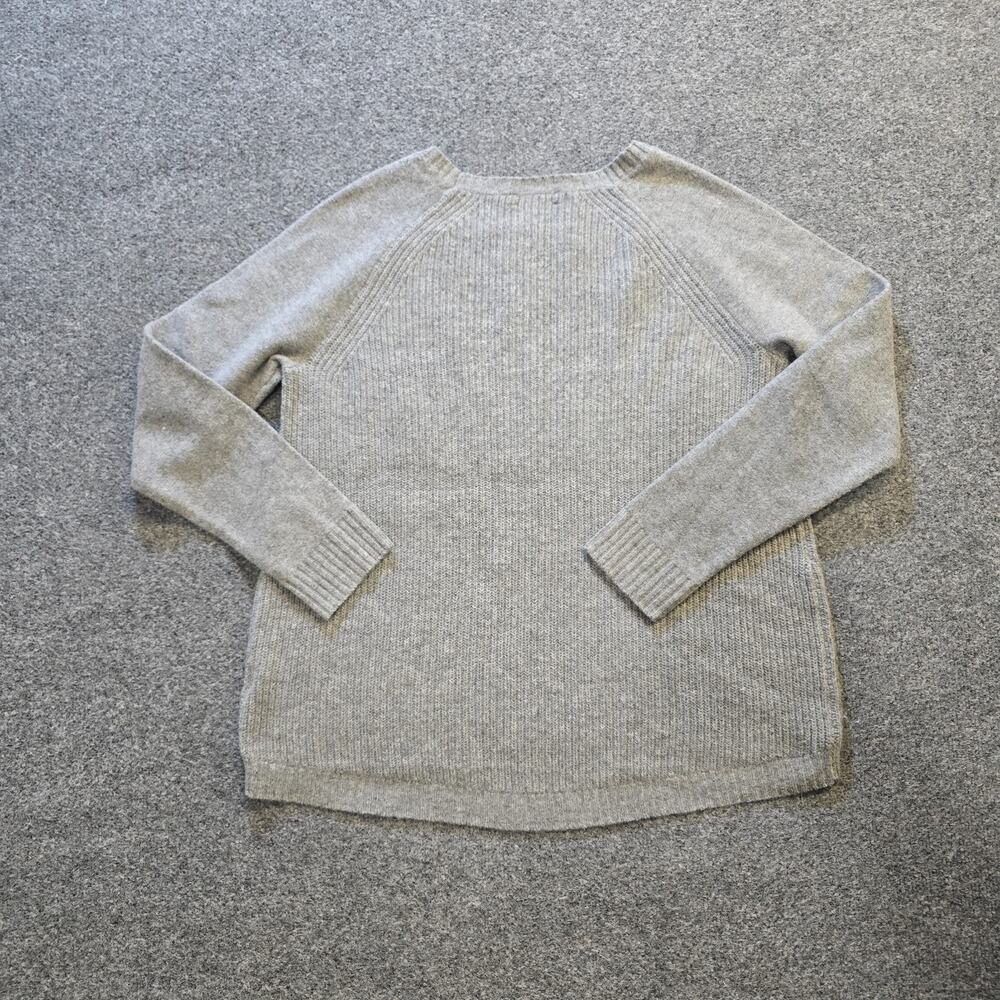 J Crew Sweater Womens Size Small Gray Wool Knit Crew Neck Elbow Patches Capsule - Picture 8 of 9
